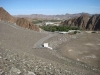 view from the top of the dam looking down at Hatta Oasis 